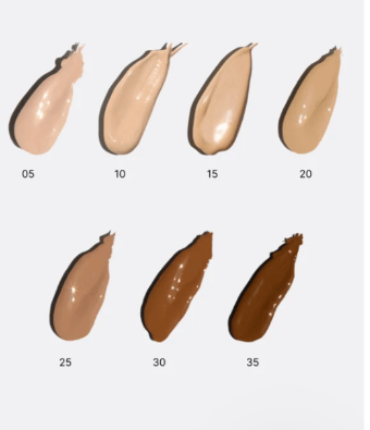 Concealer shade swatches 05–35